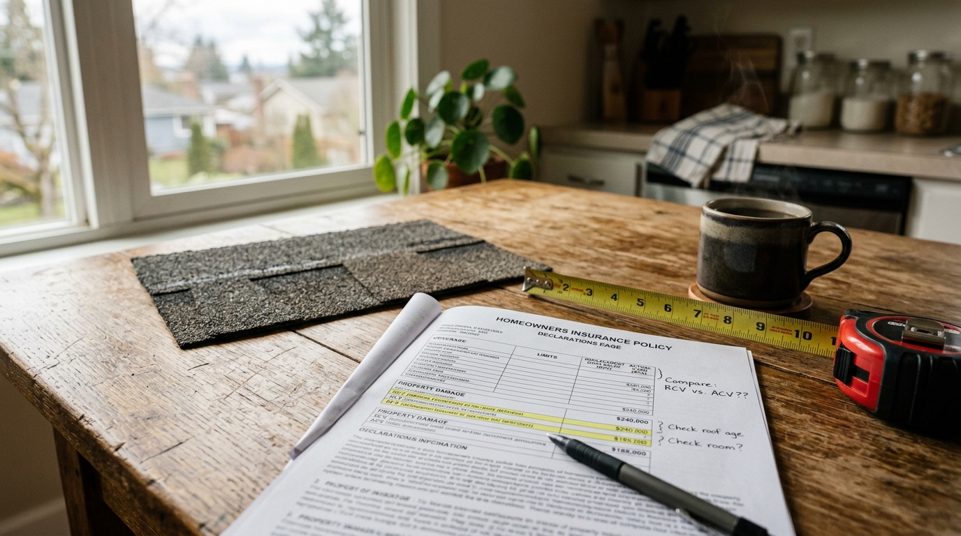 ACV vs RCV Explained for Homeowners (2026 Roof Insurance Guide)