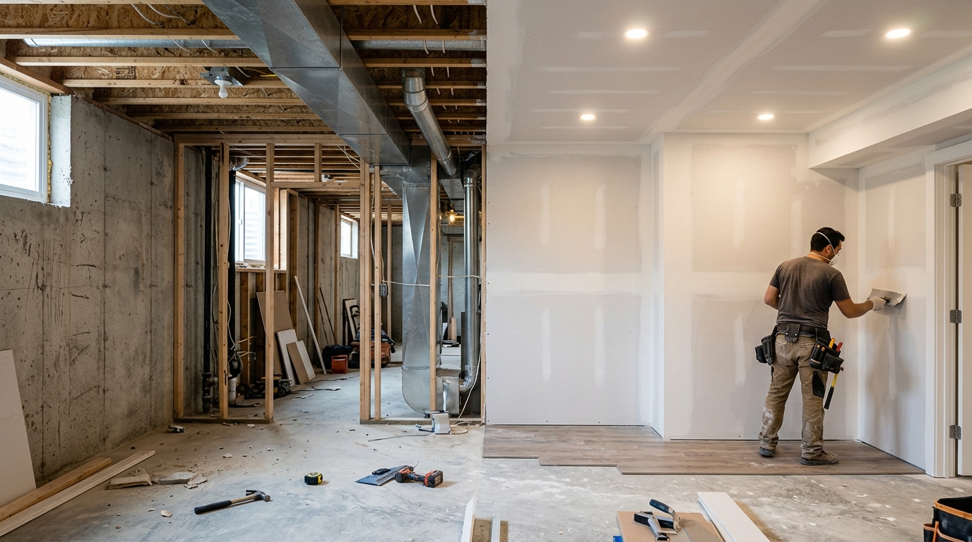 Average Cost to Finish a Basement by Size (2026)