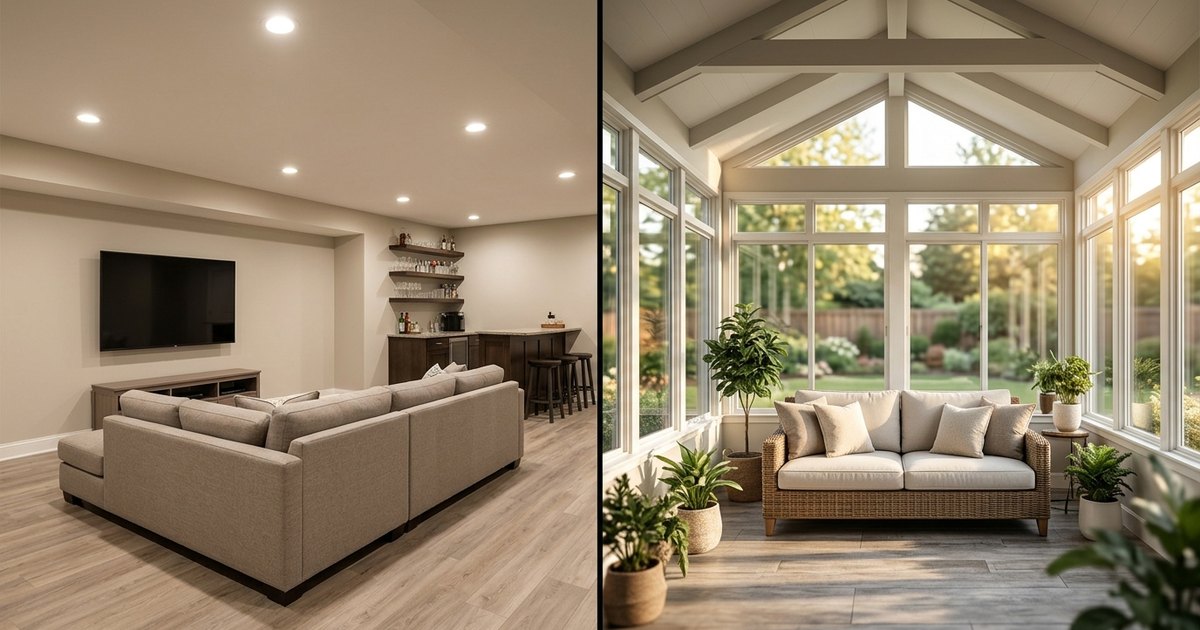 Finished Basement vs Sunroom Addition — Which Adds More Sqft Per Dollar in 2026?