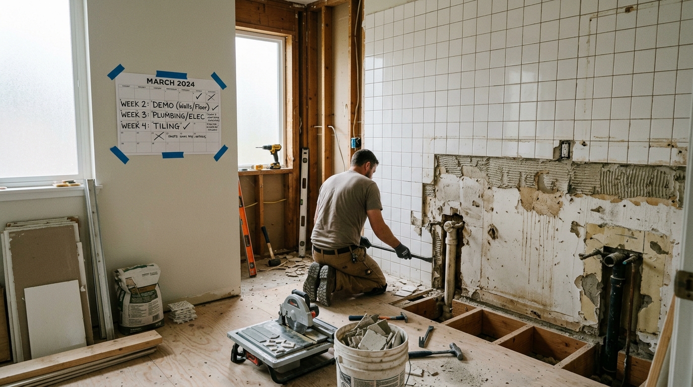 How Long Does a Bathroom Remodel Take in 2026? (Week-by-Week Timeline)