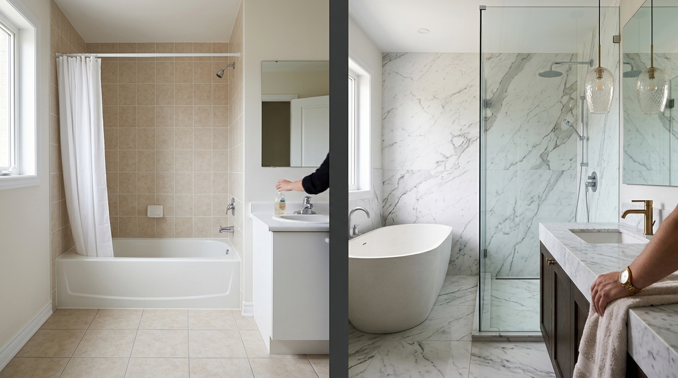 Luxury Bathroom Remodel vs Standard — 2026 Cost Comparison (Side-by-Side)